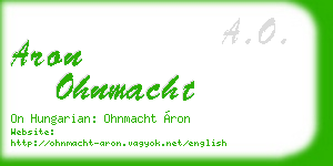 aron ohnmacht business card